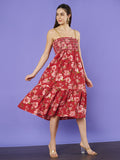 Elegantes, gesmoktes Stufenkleid für Damen