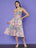 Smocked Floral Tiered Flared Midi Dress for Women