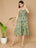 Vibrant Green Printed Flared Dress for Women