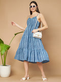 Boho Chic Riemchen-Midikleid für Damen