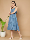 Boho Chic Riemchen-Midikleid für Damen