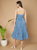 Boho Chic Riemchen-Midikleid für Damen