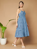 Boho Chic Riemchen-Midikleid für Damen