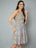 Smocking Floral Cotton Flared Dress for Women