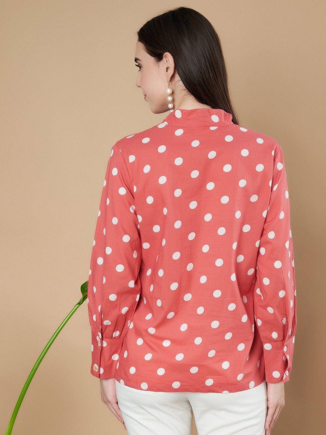 Vintage Bow Neck Cotton Shirt For Women