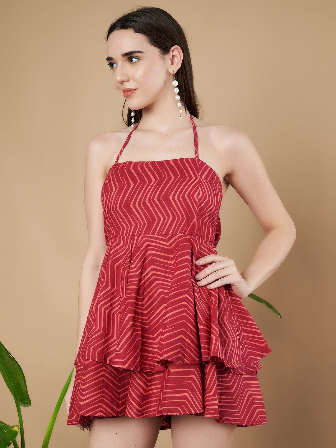 Combinaison fluide à col licou pour femme