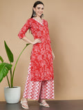 Ensemble Kurta et Palazzo traditionnel en coton Jaipuri pour femme