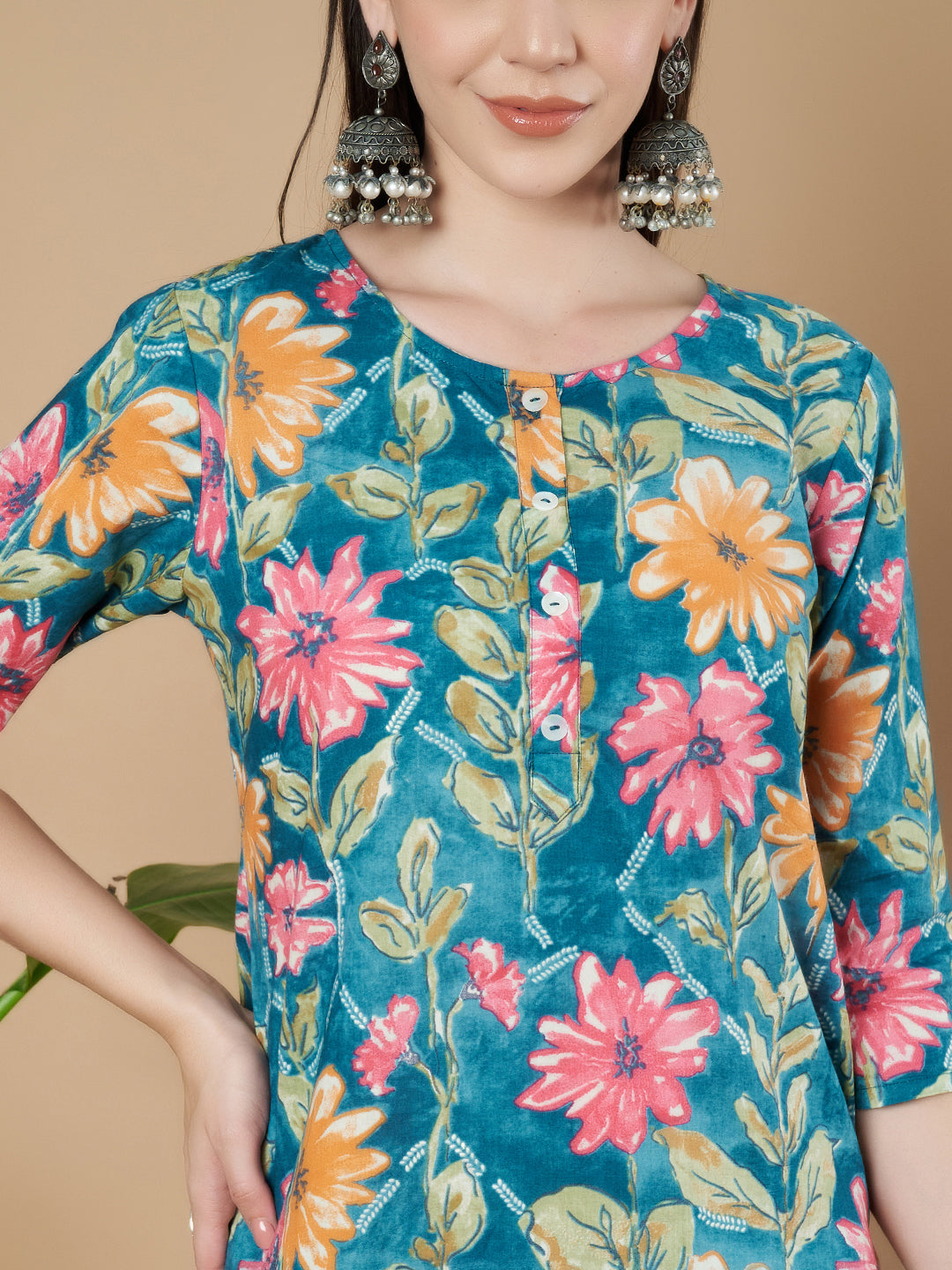 Printed Cotton Kurta and Palazzo Set for Women