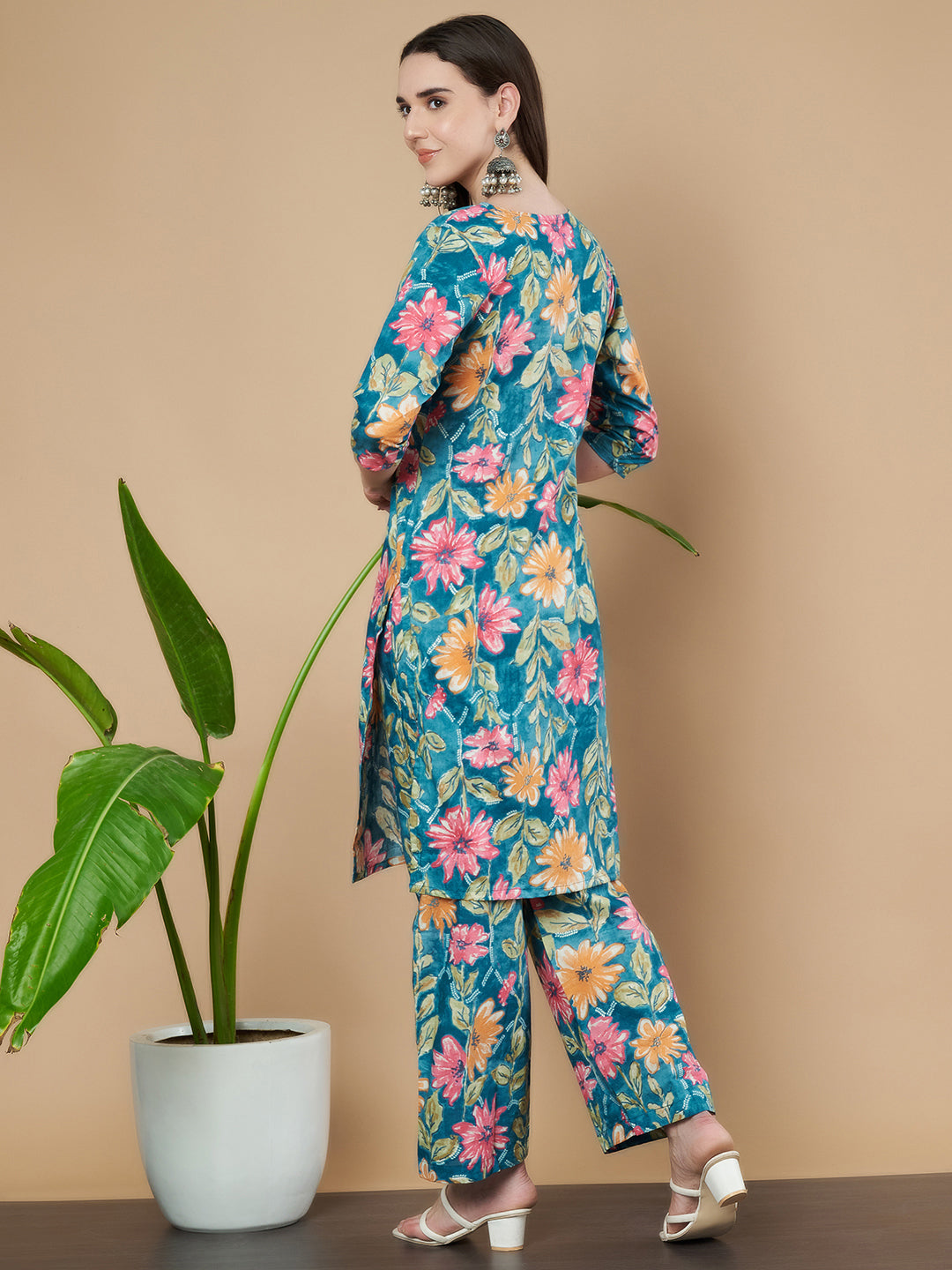 Printed Cotton Kurta and Palazzo Set for Women