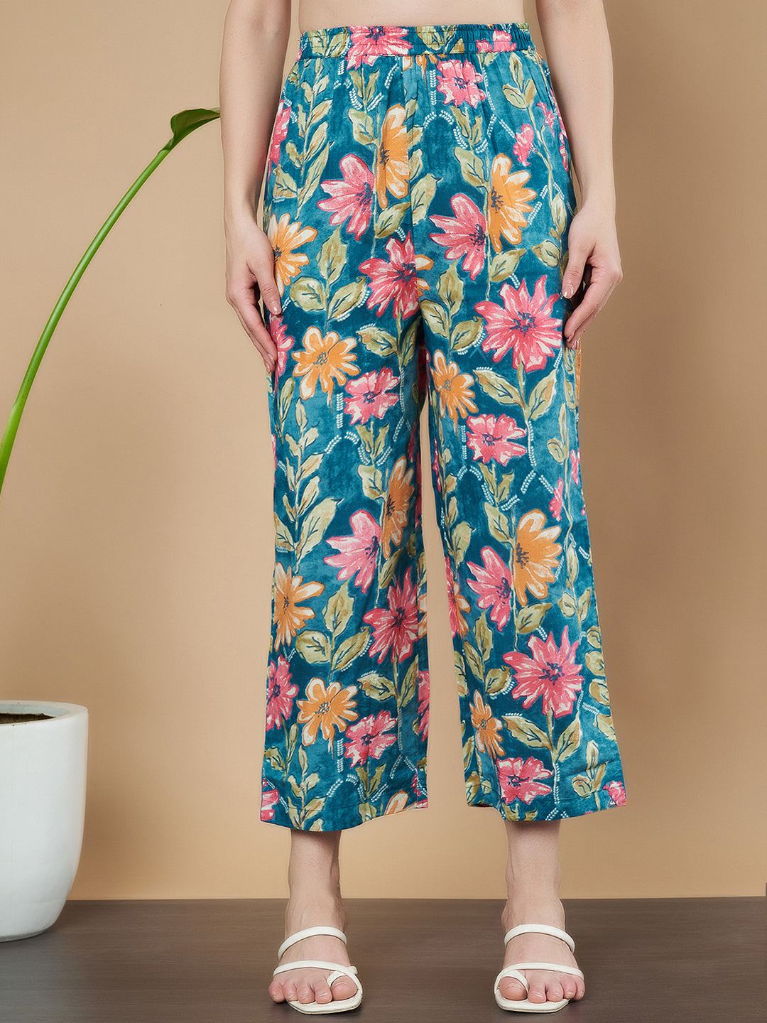 Printed Cotton Kurta and Palazzo Set for Women