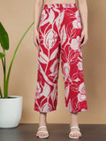 Ensemble Kurta en coton élégant rouge et blanc pour femme