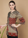 Kurti mit ethnischem Patchwork-Muster für Frauen
