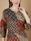 Kurti mit ethnischem Patchwork-Muster für Frauen