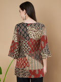 Kurti mit ethnischem Patchwork-Muster für Frauen