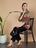 Kurti mit ethnischem Patchwork-Muster für Frauen
