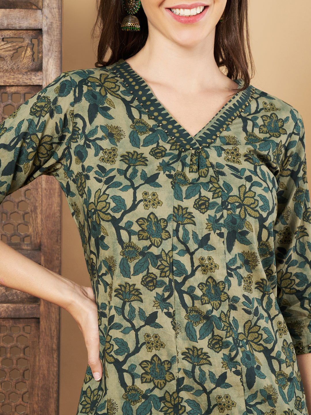 Ethnic Cotton Kurta and Palazzo Set for Women