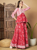 Designer Alia Style Short Kurti With Flared Palazzo Set For Women