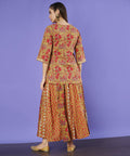 Kurti court de créateur avec jupe assortie pour femme