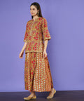 Kurti court de créateur avec jupe assortie pour femme
