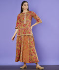 Kurti court de créateur avec jupe assortie pour femme
