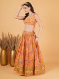 Designer Lehenga Choli mit goldenen Highlights für Damen