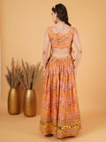 Designer Lehenga Choli mit goldenen Highlights für Damen