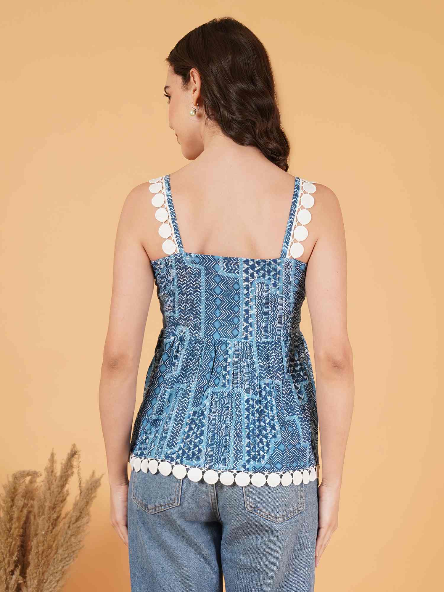 Pure Cotton Handcrafted Peplum Top for Women