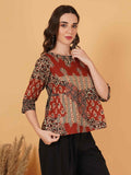 Jaipuri Cotton Peplum Top – Pure Cotton Heritage Print For Women