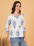 Jaipur Legacy Cotton Peplum Top With Matching Inner For Women