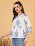 Jaipur Legacy Cotton Peplum Top With Matching Inner For Women