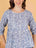 Blue & White Vintage Cotton Peplum Top for Women