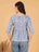 Blue & White Vintage Cotton Peplum Top for Women