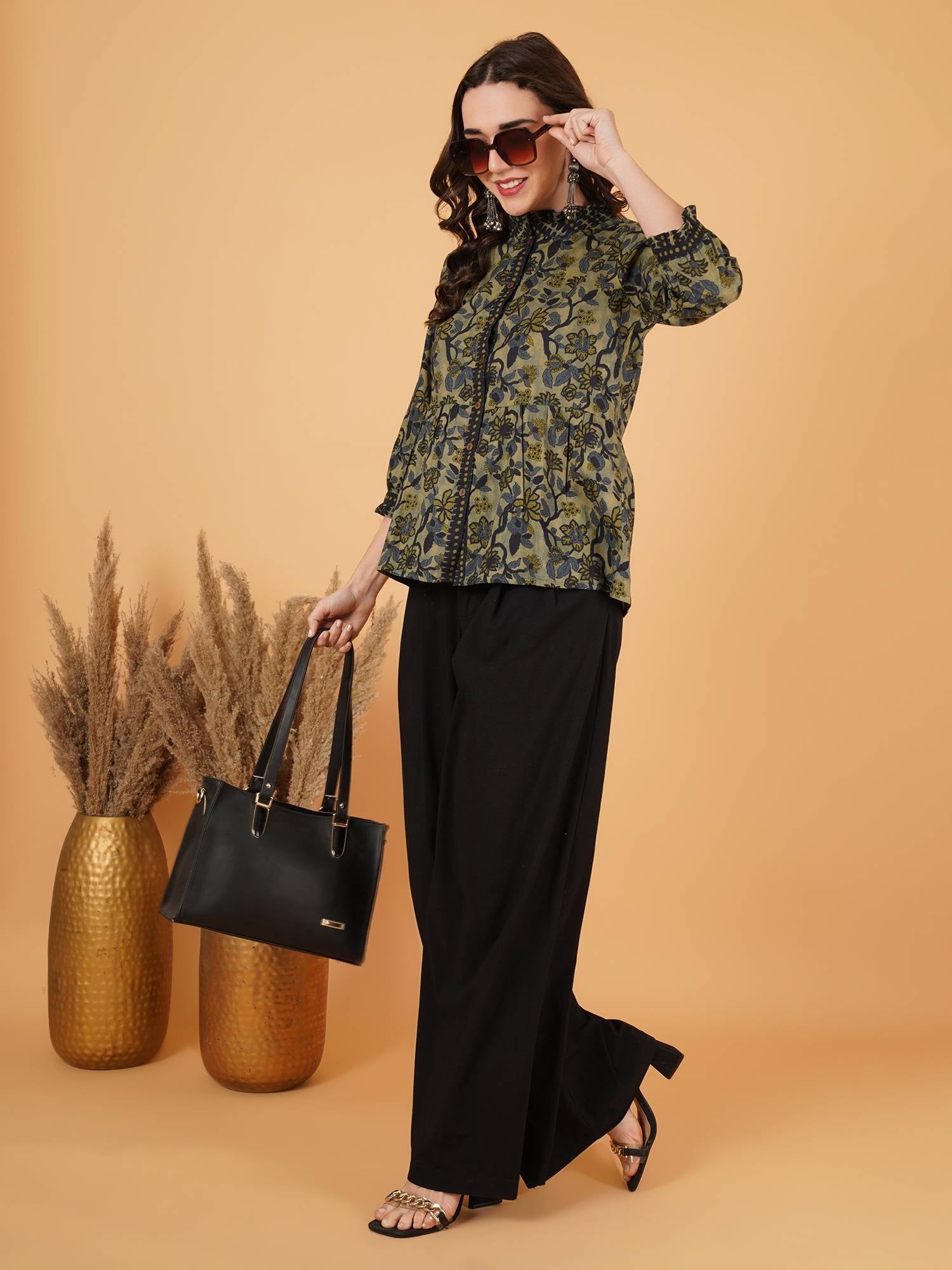 Trägertop aus Baumwolle mit Ikat-Print und Taillengürtel für Damen