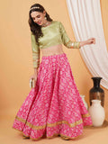 Festival-Ready Lehenga Choli Set with Golden Embellishment for Women