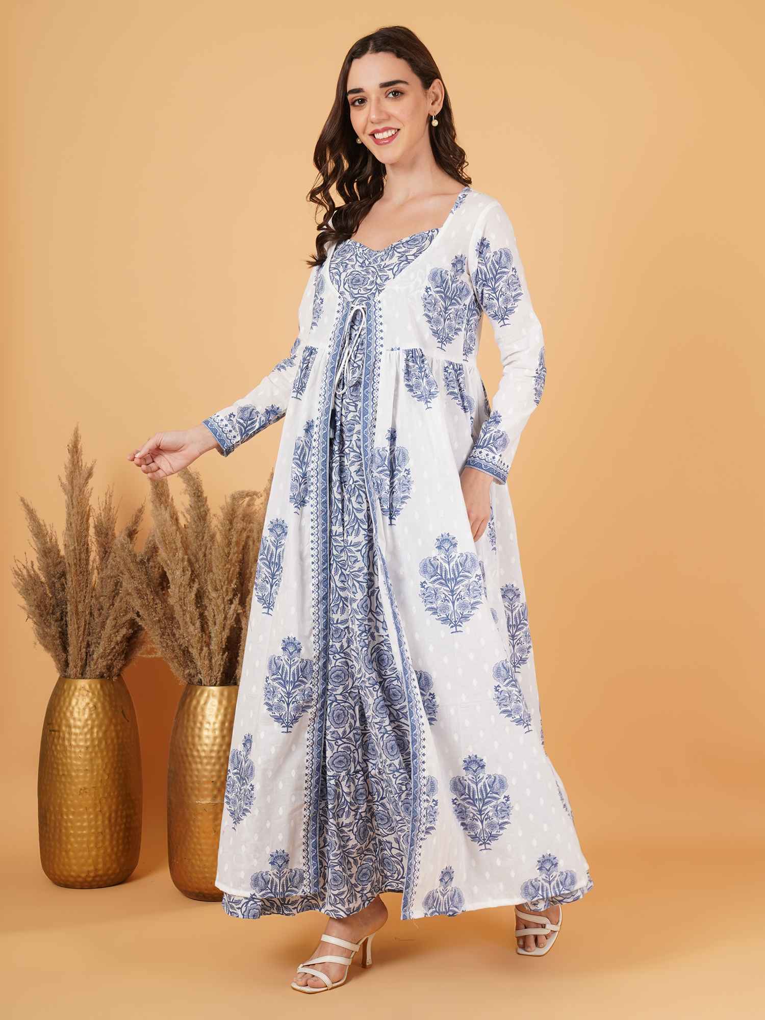 Boho-Chic-Kaftan-Oberteil aus Baumwolle für Damen