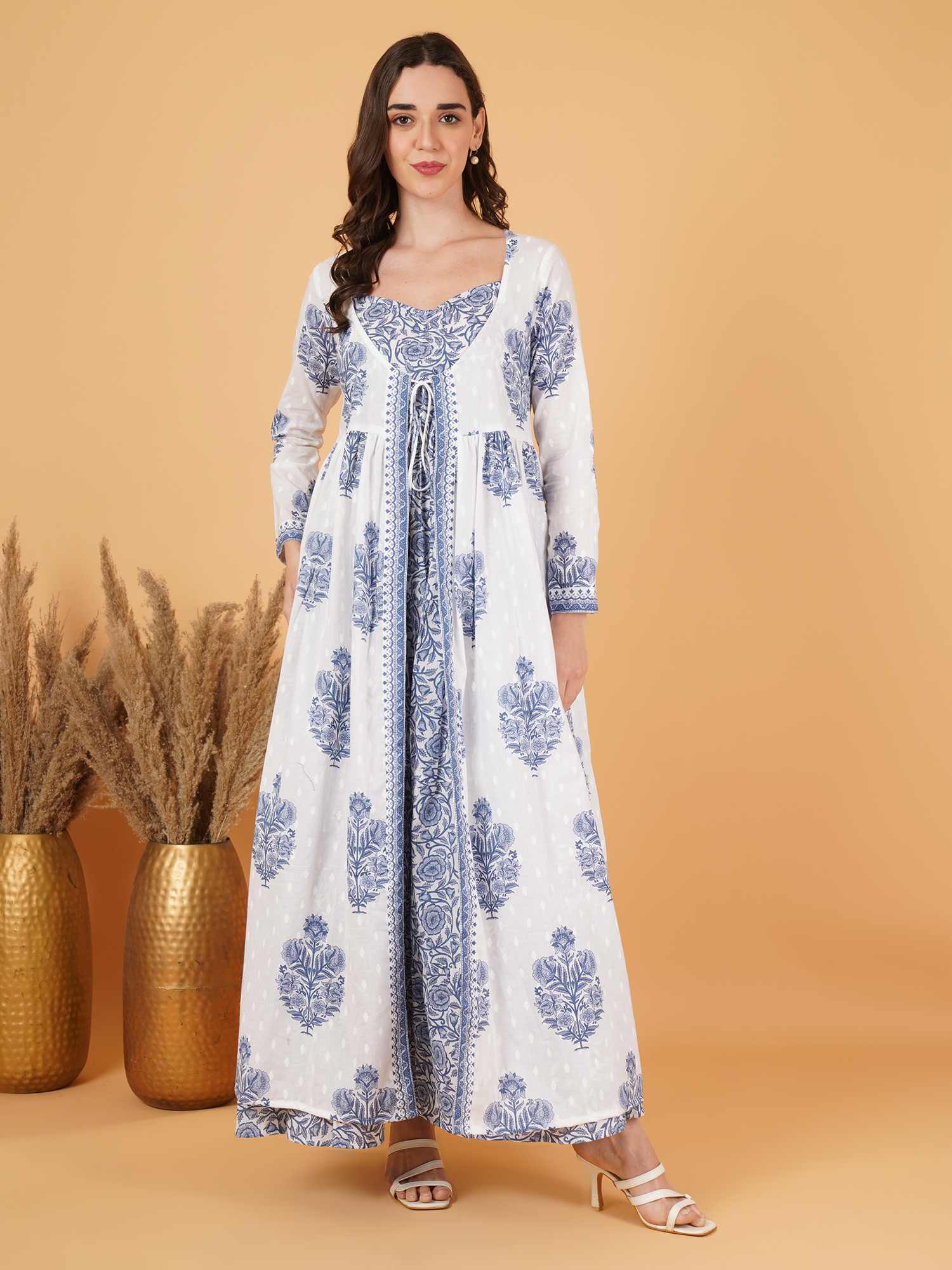 Boho-Chic-Kaftan-Oberteil aus Baumwolle für Damen