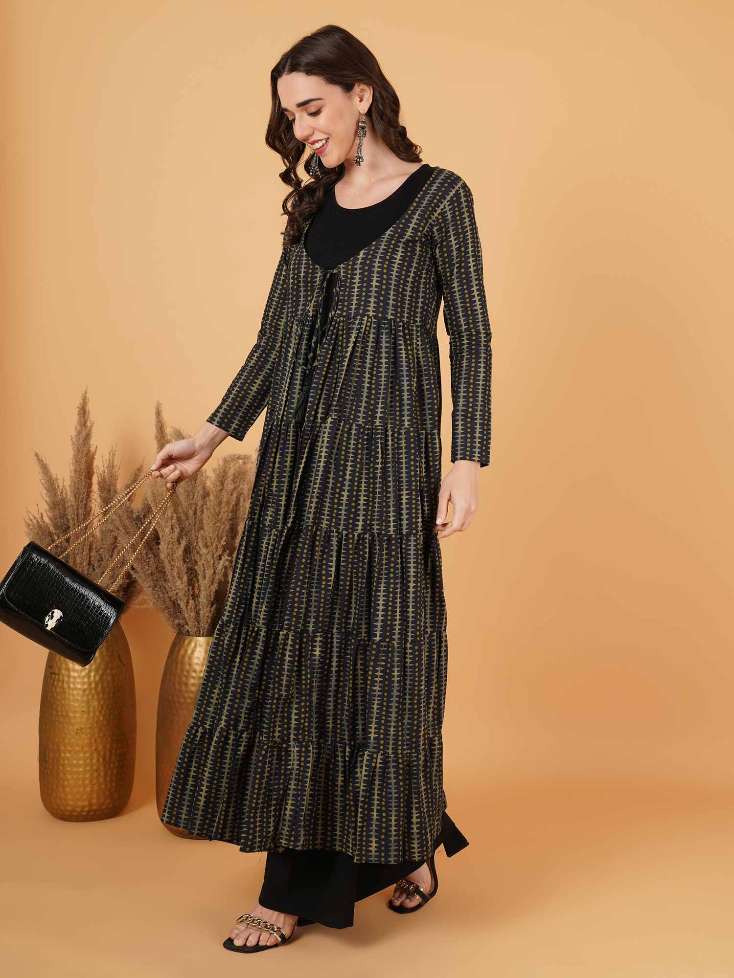 Boho-Chic-Kaftan-Oberteil aus Baumwolle für Damen