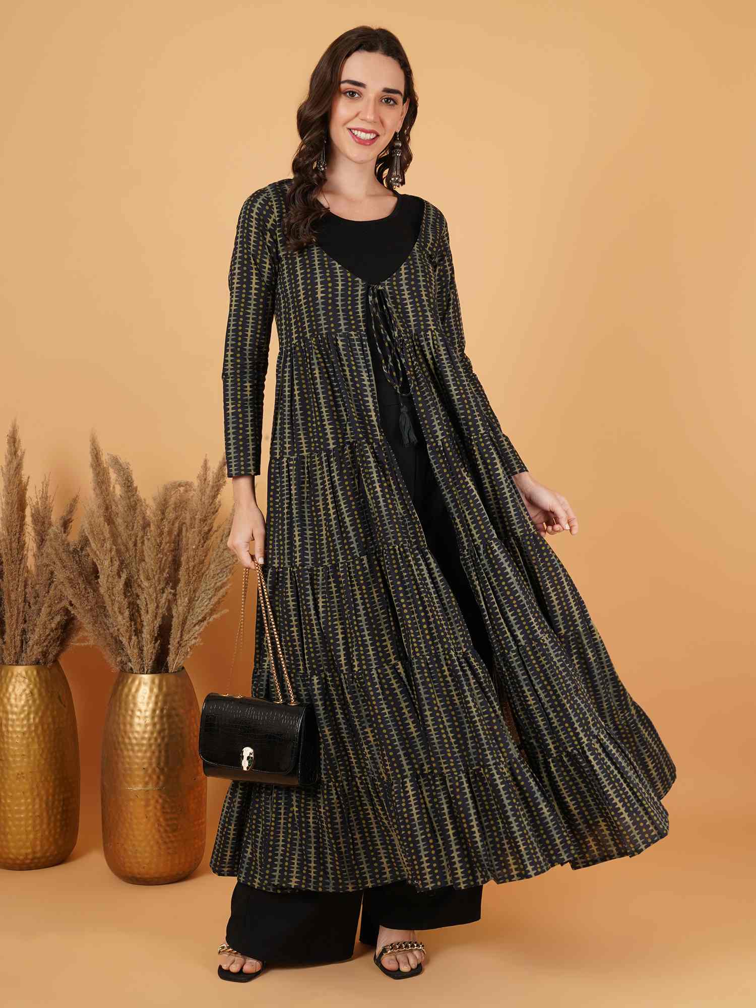 Boho-Chic-Kaftan-Oberteil aus Baumwolle für Damen