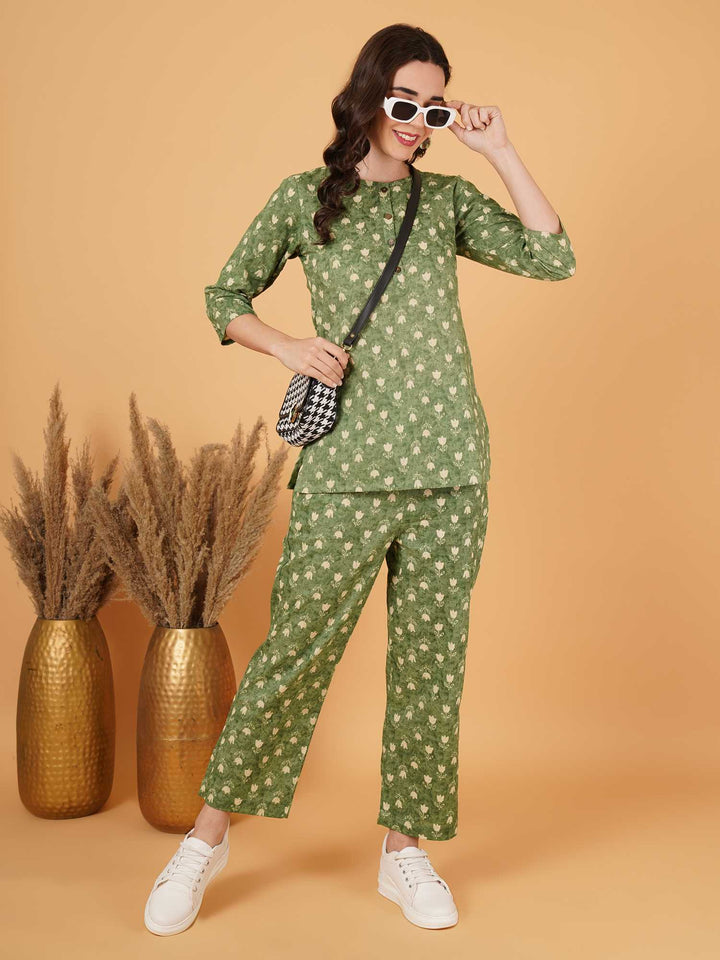 Straight Fit Jaipuri Cotton Co-Ord Set for Women by COTLAND
