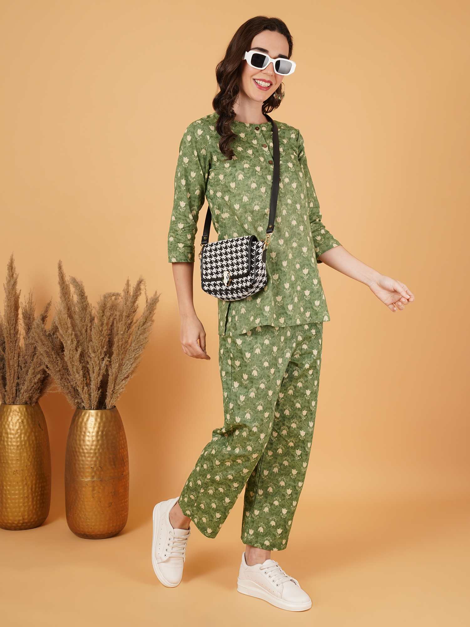 Straight Fit Jaipuri Cotton Co-Ord Set for Women