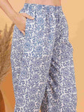 Jaipuri Cotton Peplum Top with Inner and Palazzo Co-Ord Set for Women