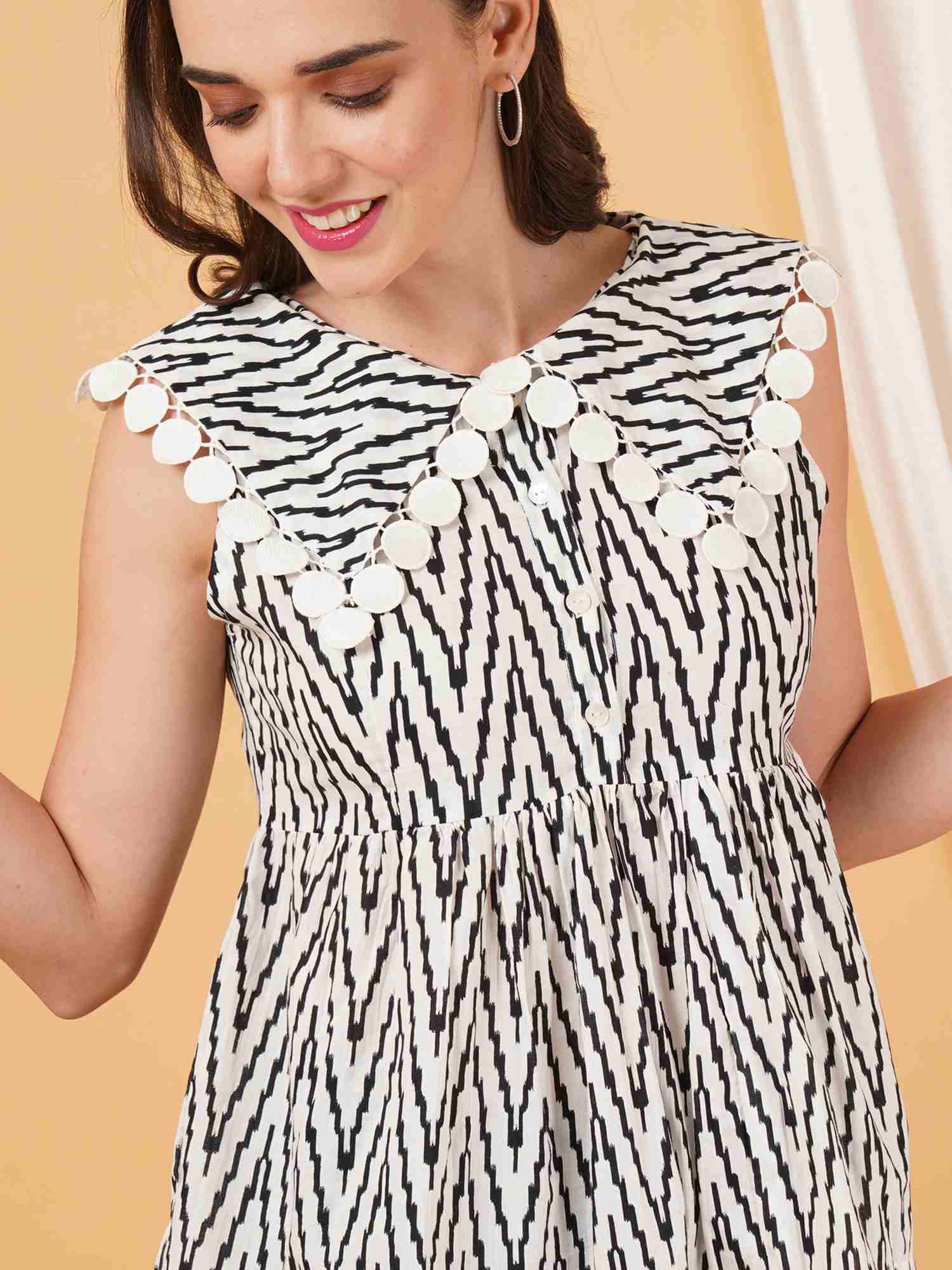 Handcrafted Jaipuri Sleeveless Peplum Top for Women