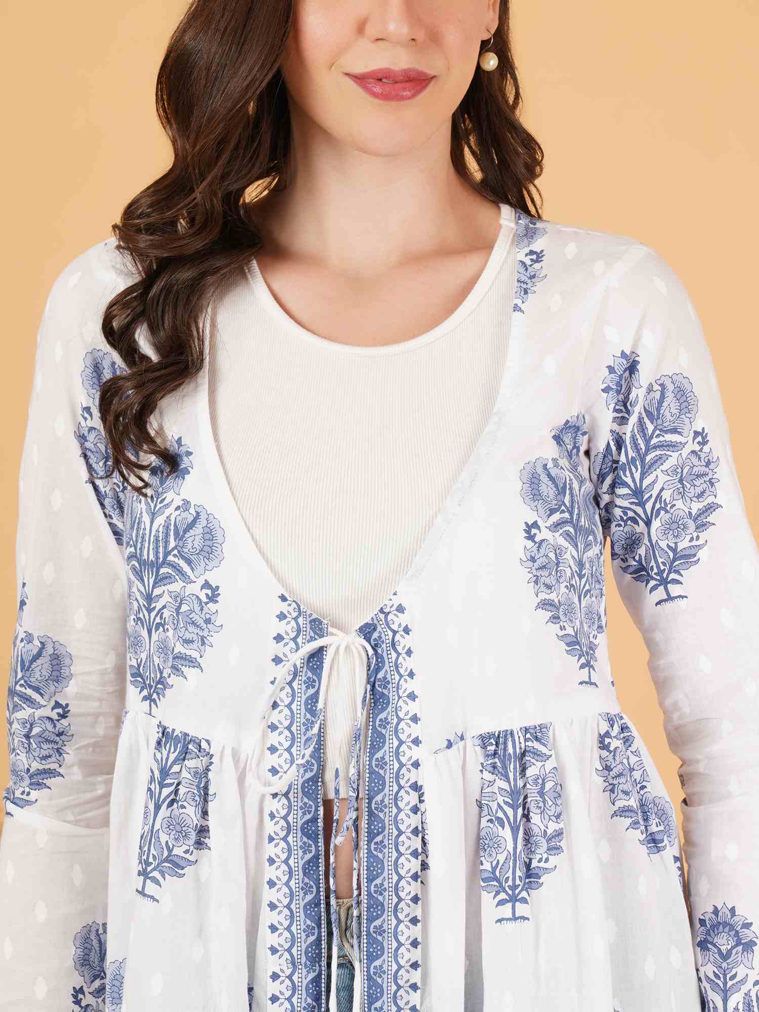Bohemian Jaipuri Cotton Shrug for Women