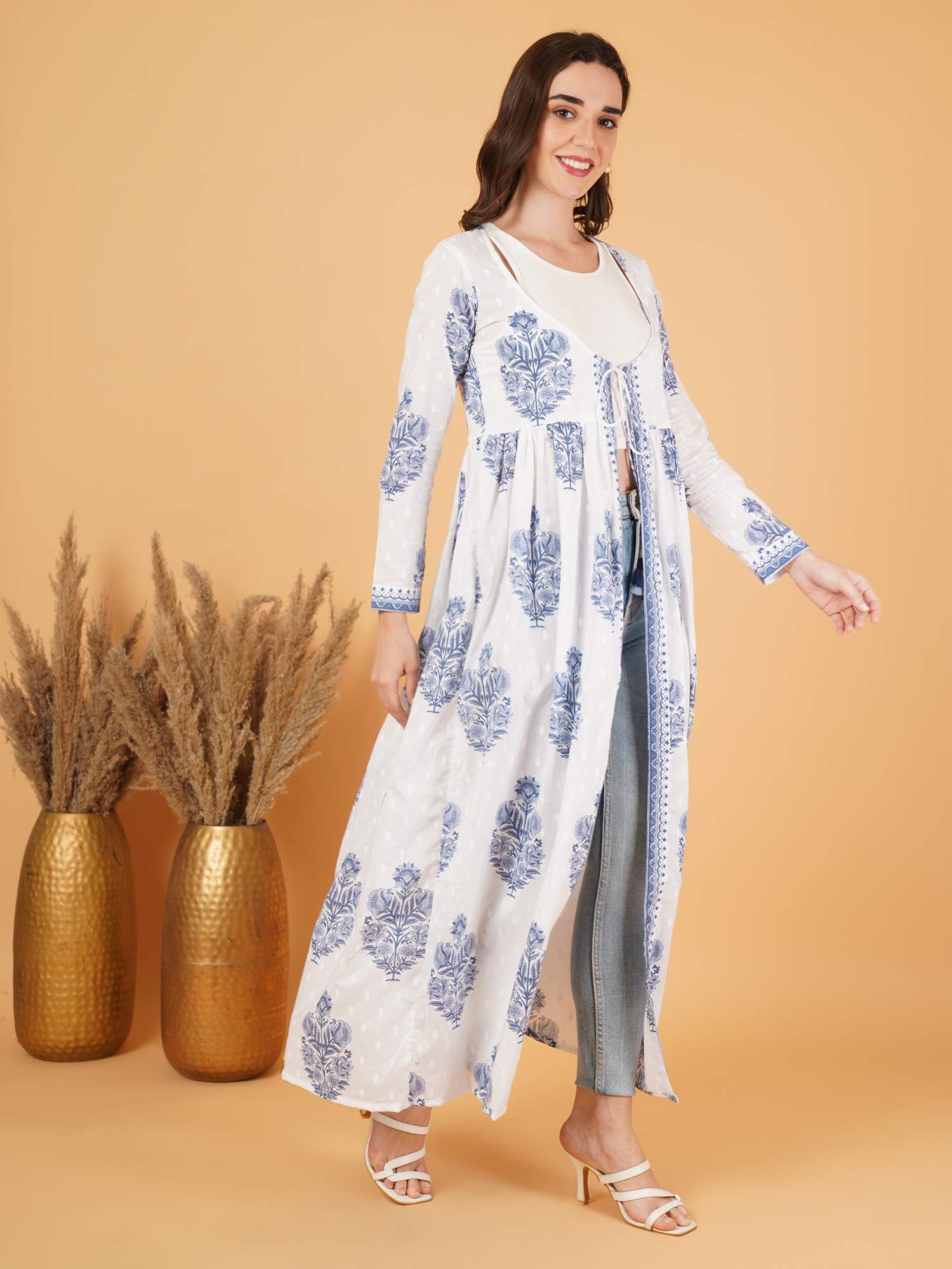 Boho-Chic-Kaftan-Oberteil aus Baumwolle für Damen