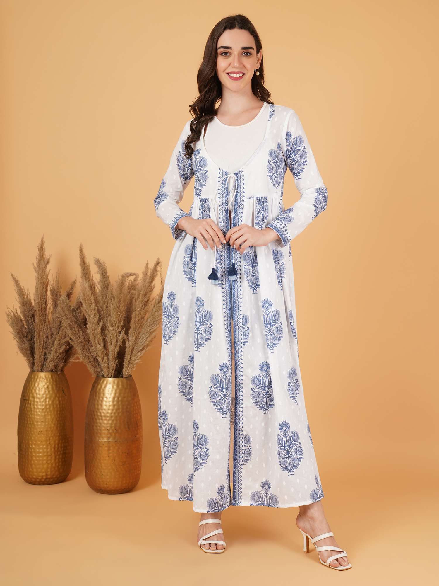 Boho-Chic-Kaftan-Oberteil aus Baumwolle für Damen