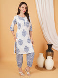 Ensemble Kurta et Palazzo en coton jaune moutarde pour femme