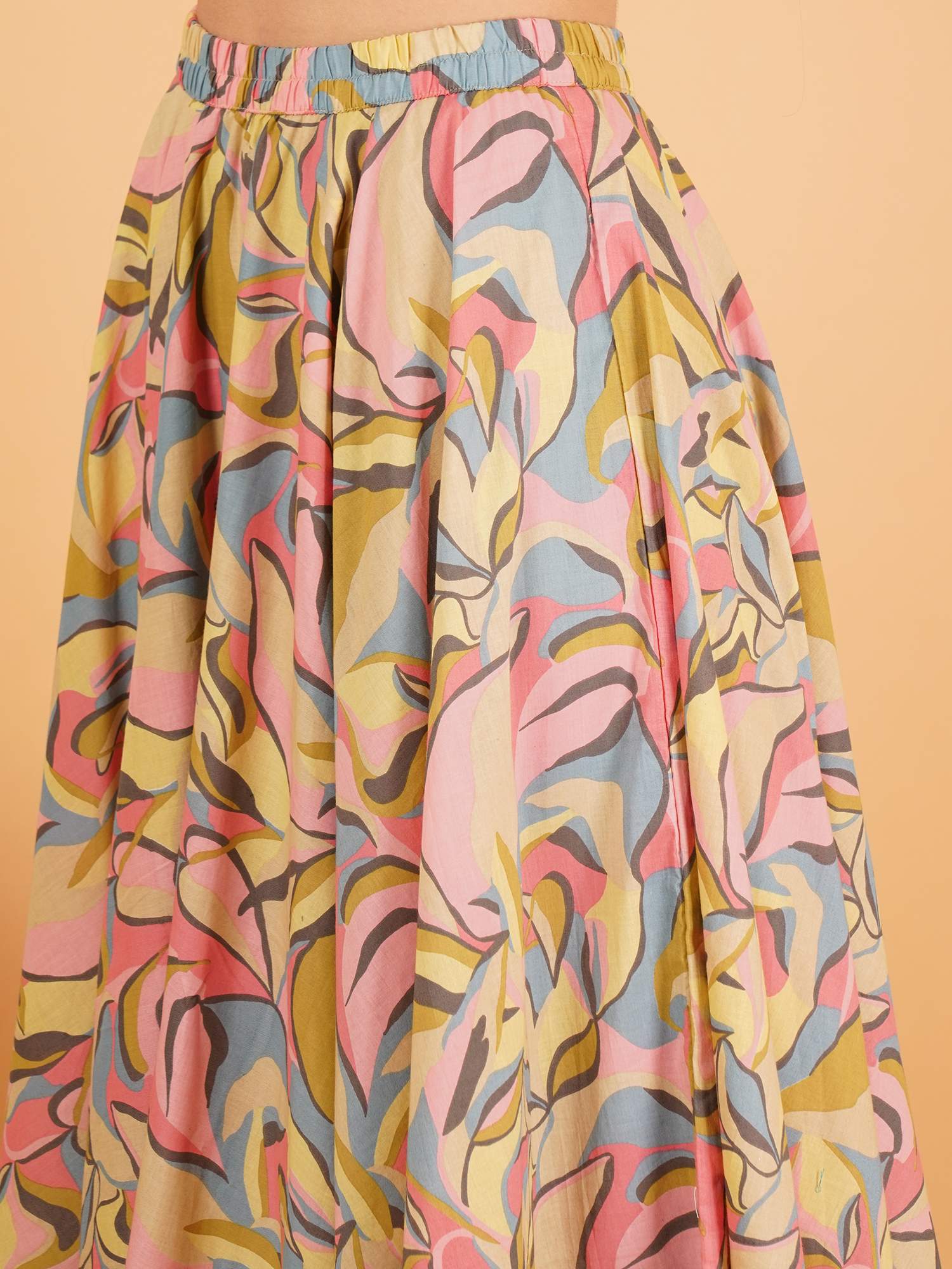 Lässiges Kurti aus Baumwolle mit Doodle-Print für Damen