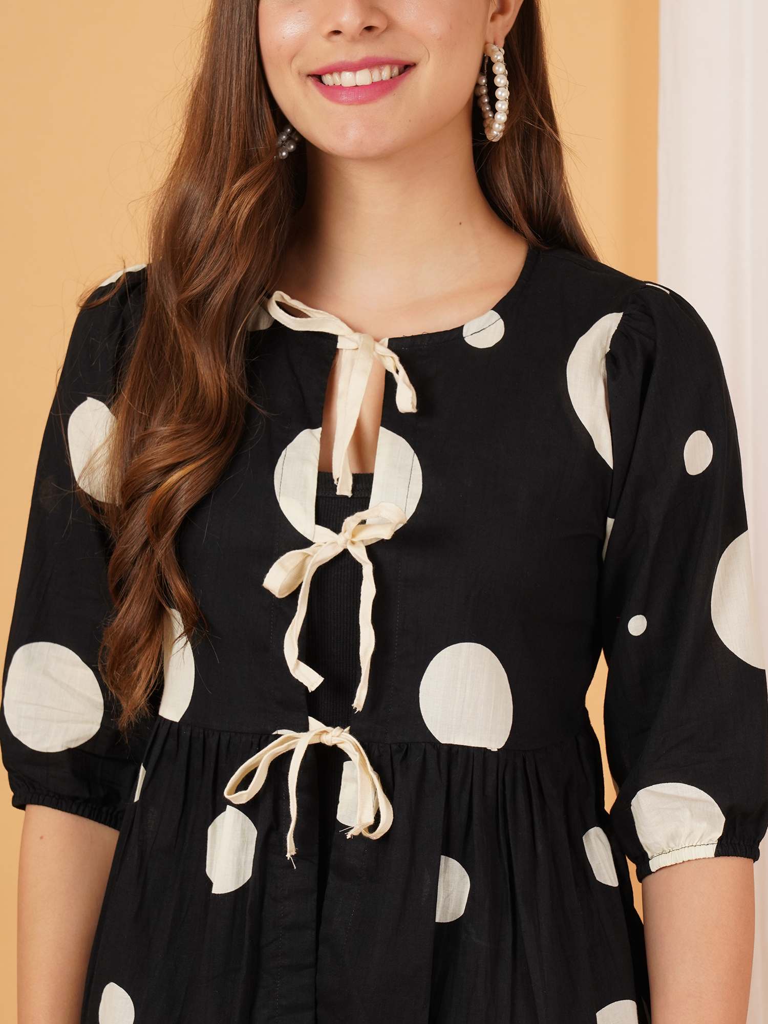 Haut en coton à imprimé ikat à bretelles avec ceinture pour femme