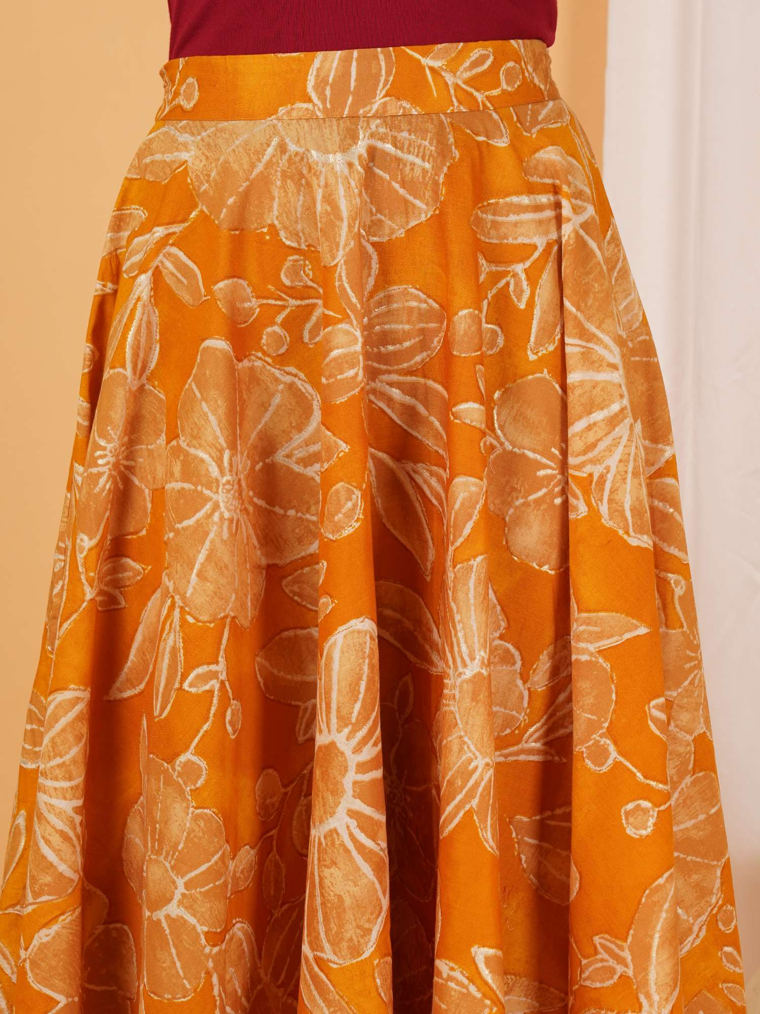 Floral Bohemian Cotton Skirt for Women