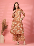 Ensemble Kurta et Palazzo en coton jaune moutarde pour femme